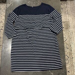 Navy and White Striped Maternity /Nursing Dress Size M/L